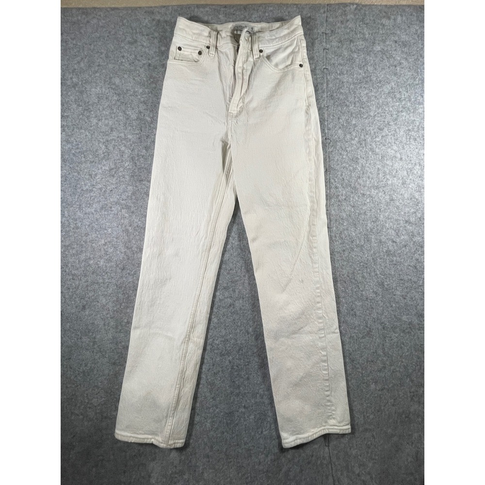 Abercrombie & Fitch The 90s Straight Ultra High Rise Jeans Cream Off White 25 0R